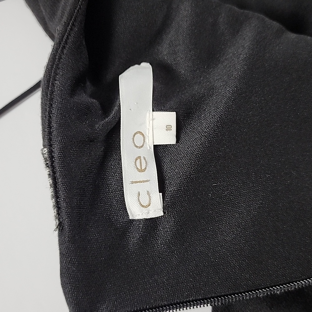 Cleo Sleeveless Dress Black Grey Boat Neckline Knee Length Fitted Size 10 - Picture 6 of 12